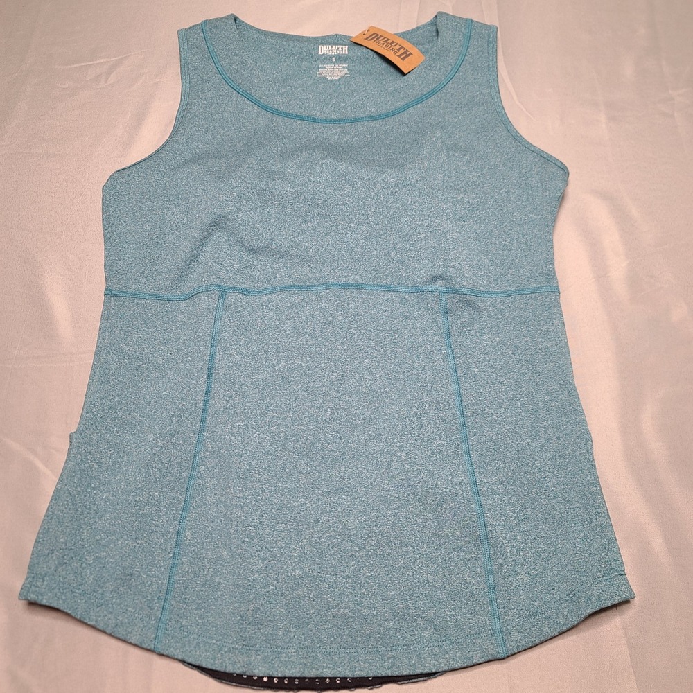 Duluth Trading Co Grow Getter‎ Tank Top Womens Small Teal Blue Heather 44624 NEW